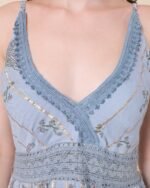 Blue Floral Print Maxi Dress – FACOBE women’s dress