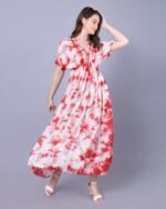 Red Tie-Dye Maxi Dress – FACOBE women’s dress