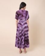 Purple Elegant Maxi Dress With Tie-Dye Pattern – FACOBE women’s dress