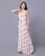 White & Red Floral Print Maxi Dress – FACOBE women’s dress