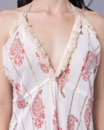 White & Red Floral Print Maxi Dress – FACOBE women’s dress