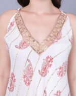 White & Red Printed Maxi Dress – FACOBE women’s dress