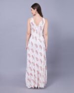 White & Red Printed Maxi Dress – FACOBE women’s dress