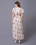 White & Red Floral Print Western Dress – FACOBE women’s dress