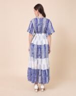 Blue Elegant Aura Maxi Dress – FACOBE women’s dress