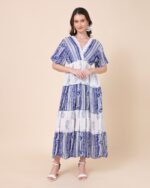 Blue Elegant Aura Maxi Dress – FACOBE women’s dress