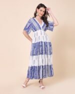 Blue Elegant Aura Maxi Dress – FACOBE women’s dress