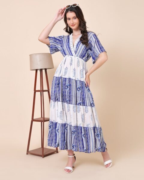 Blue Elegant Aura Maxi Dress