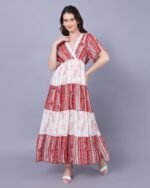 Red & White Cotton Charm Maxi Dress – FACOBE women’s dress