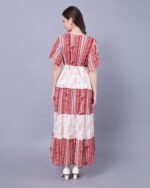 Red & White Cotton Charm Maxi Dress – FACOBE women’s dress