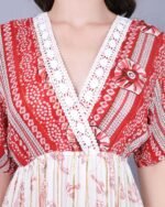 Red & White Cotton Charm Maxi Dress – FACOBE women’s dress