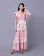 Pink & White Summer Breeze Maxi Dress – FACOBE women’s dress
