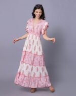 Pink & White Summer Breeze Maxi Dress – FACOBE women’s dress