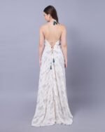 White & Blue Ethnic Grace Maxi Dress – FACOBE women’s dress