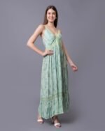 Green Royal Bloom Maxi Dress – FACOBE women’s dress