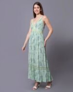 Green Royal Bloom Maxi Dress – FACOBE women’s dress