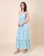 Blue Festive Shine Maxi Dress – FACOBE women’s dress