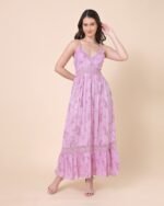 Pink Classic Curve Maxi Dress – FACOBE women’s dress