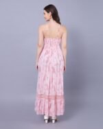 Pink Stylish Petals Maxi Dress – FACOBE women’s dress