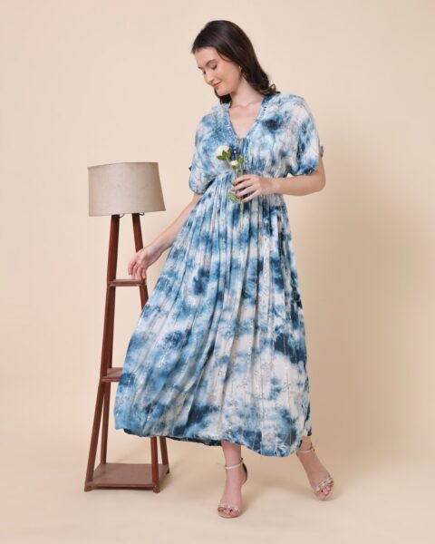 Blue Velvet Touch Maxi Dress