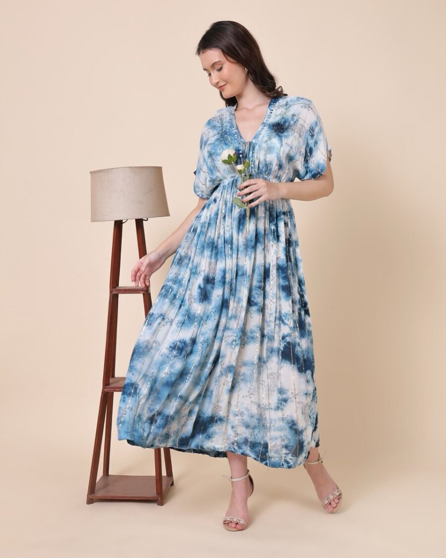 Blue Velvet Touch Maxi Dress