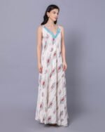 White & Blue Pastel Dream Maxi Dress – FACOBE women’s dress