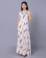 White & Blue Pastel Dream Maxi Dress – FACOBE women’s dress