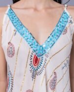 White & Blue Pastel Dream Maxi Dress – FACOBE women’s dress