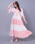 Pink & White Urban Chic Maxi Dress – FACOBE women’s dress