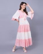 Pink & White Urban Chic Maxi Dress – FACOBE women’s dress