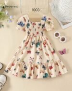 Multicolor Butterfly Printed Short Sleeve Dress – FACOBE girls dress