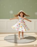 Multicolor Floral Printed Flared Sleeve Frock – FACOBE girls dress