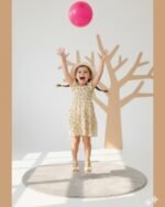 White Floral Printed Flared Sleeve Dress – FACOBE girls dress